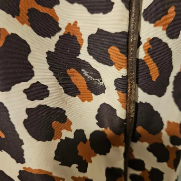 Women's Tory Burch Leopard Print Large Tote Bag Rope Handles Brown Beige - Picture 11 of 12